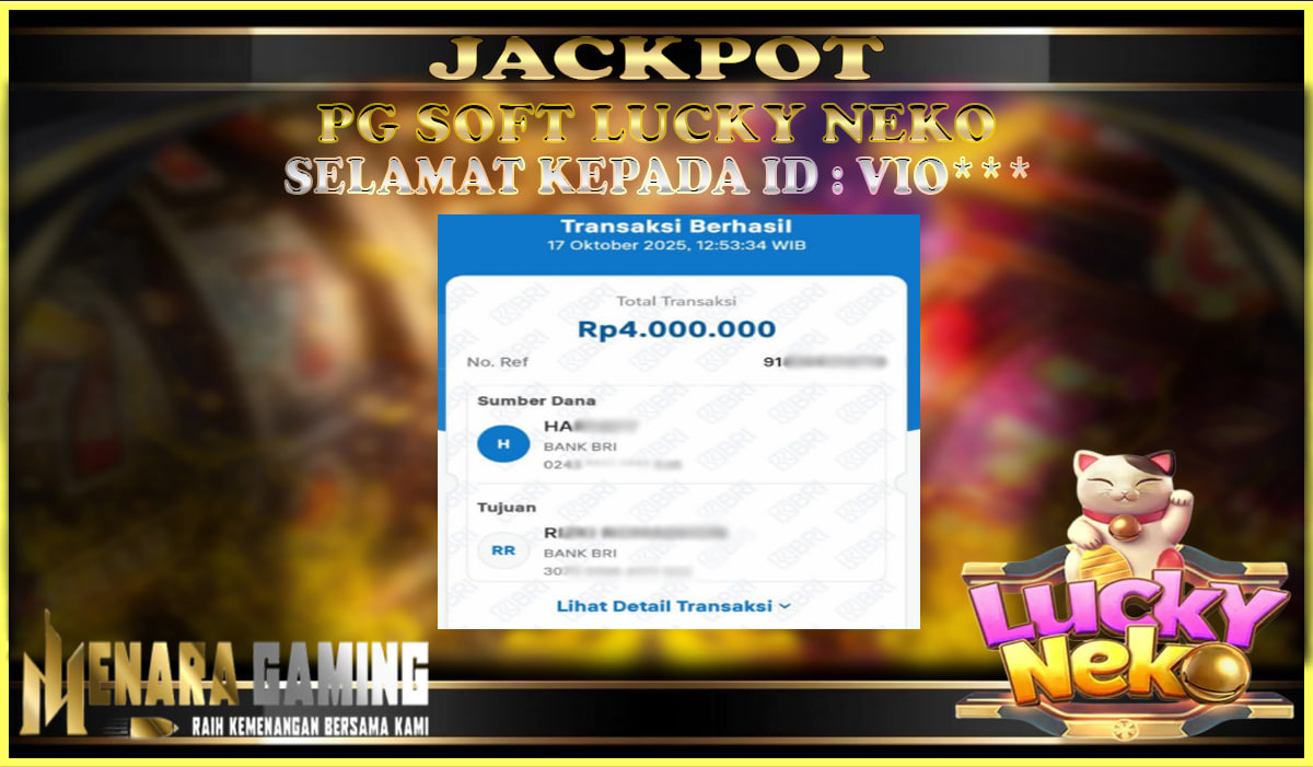 MENARAGAMING JACKPOT PG SOFT LUCKY NEKO Rp. 4.000.000,- LUNAS