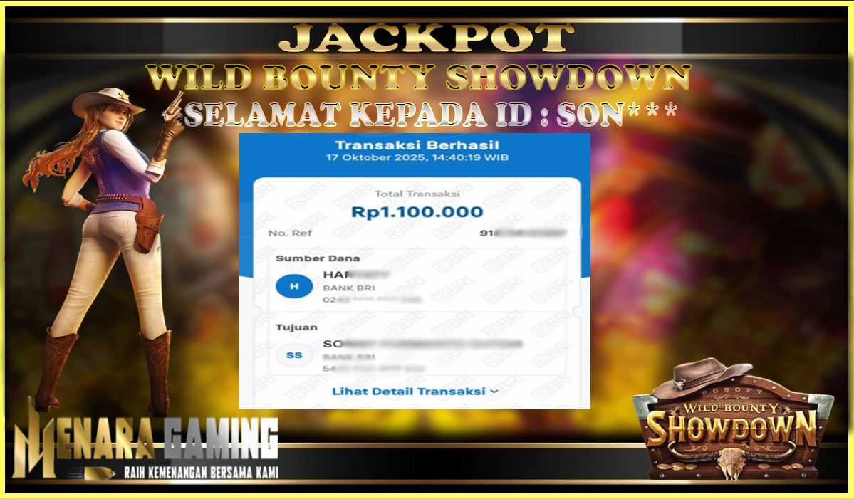 MENARAGAMING JACKPOT PG SOFT WILD BOUNTY SHOWDOWN Rp. 1.000.000,- LUNAS
