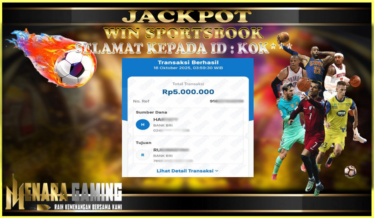 MENARAGAMING JACKPOT SPORTSBOOK Rp. 5.000.000,- LUNAS