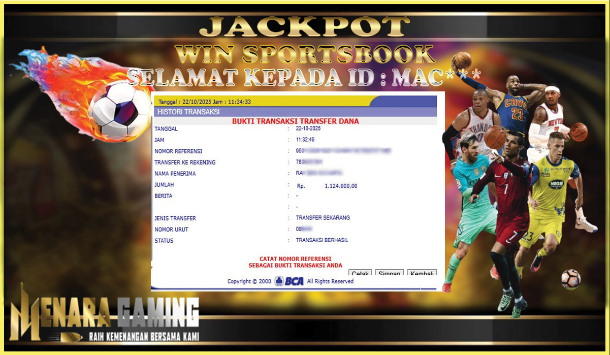 MENARAGAMING JACKPOT SPORTSBOOK Rp. 1.000.000,- LUNAS