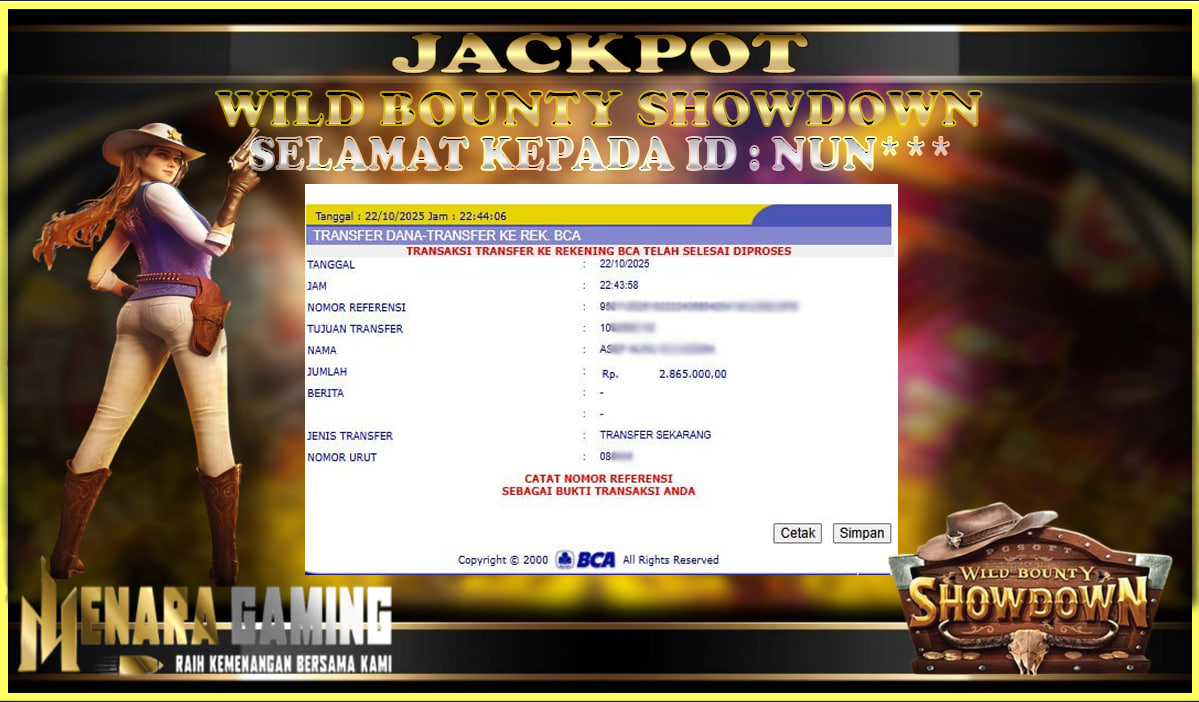 MENARAGAMING JACKPOT PG SOFT WILD BOUNTY SHOWDOWN Rp. 2.000.000,- LUNAS