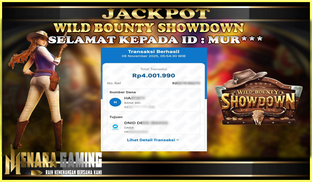MENARAGAMING JACKPOT PG SOFT WILD BOUNTY SHOWDOWN Rp. 4.000.000,- LUNAS