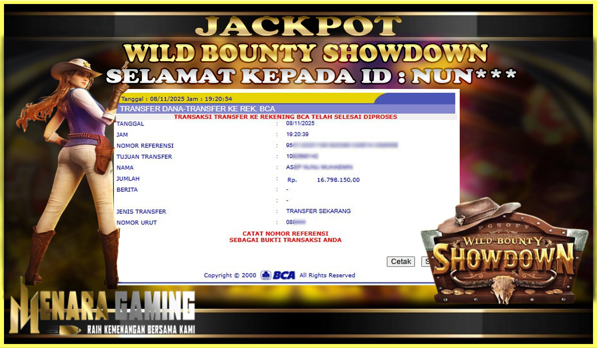MENARAGAMING JACKPOT PG SOFT WILD BOUNTY SHOWDOWN Rp. 16.000.000,- LUNAS