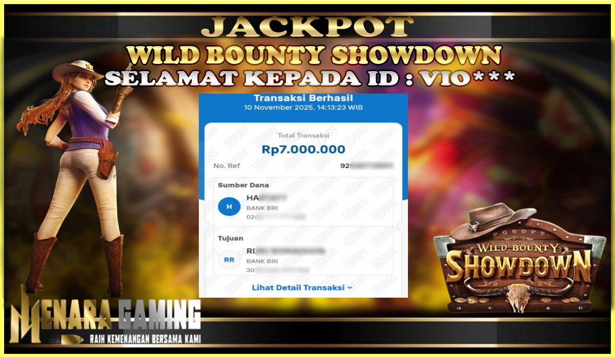 MENARAGAMING JACKPOT PG SOFT WILD BOUNTY SHOWDOWN Rp. 7.000.000,- LUNAS