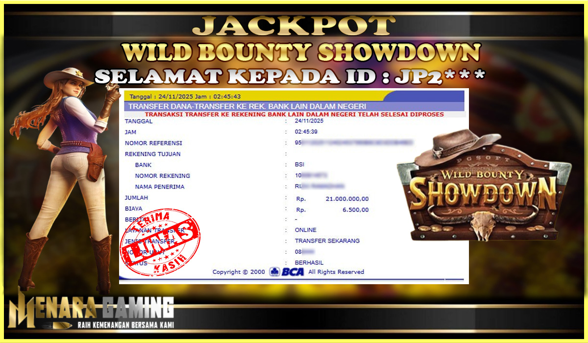 MENARAGAMING JACKPOT PG SOFT WILD BOUNTY SHOWDOWN Rp. 21.000.000,- LUNAS